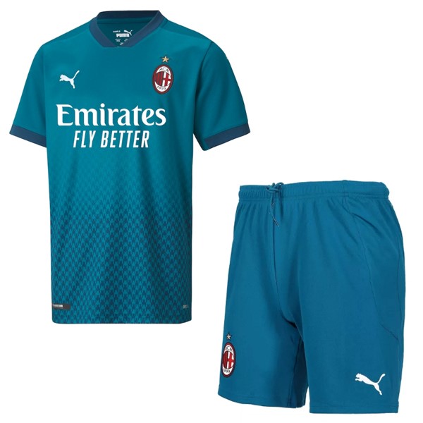 Camiseta AC Milan Replica Tercera Ropa Niño 2020/21 Azul